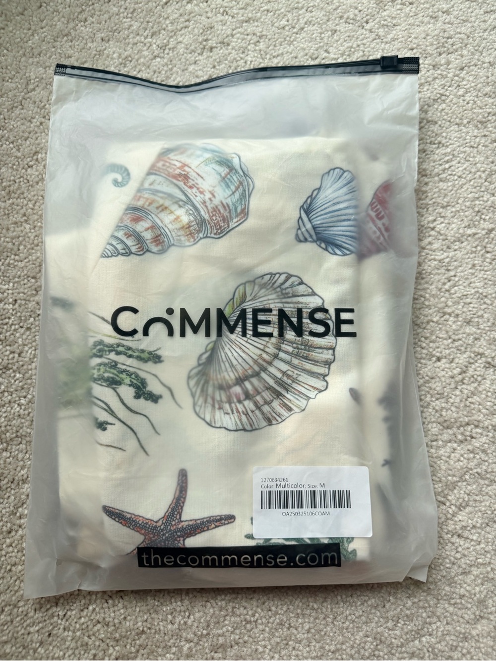 Commense Cream Seashell Print Top and shorts set - Pastel Accents - Picture 2 of 2